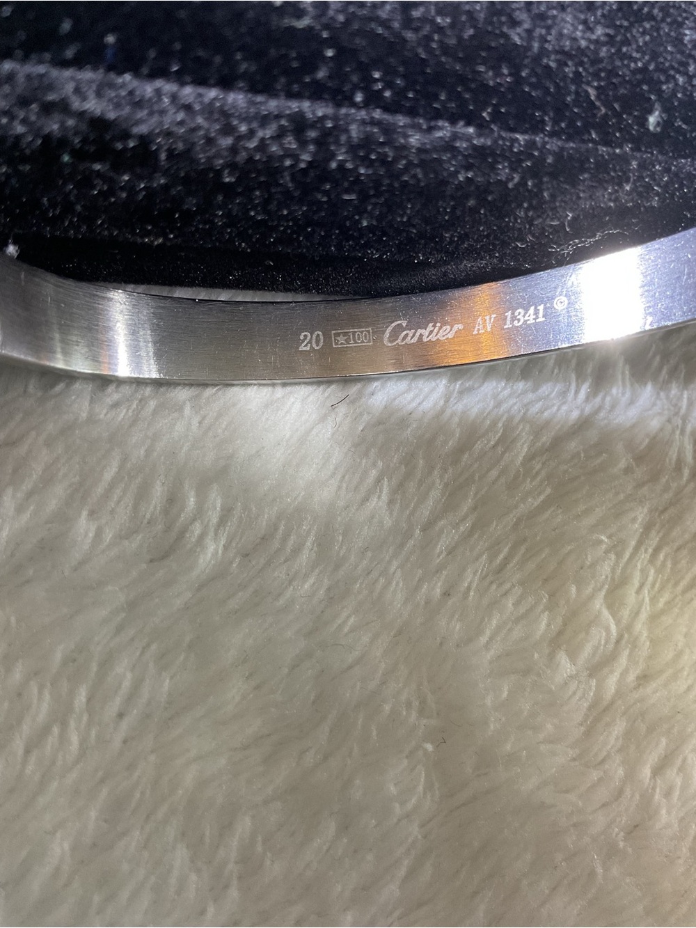 Cartier 18k White Gold Love Bracelet size 20